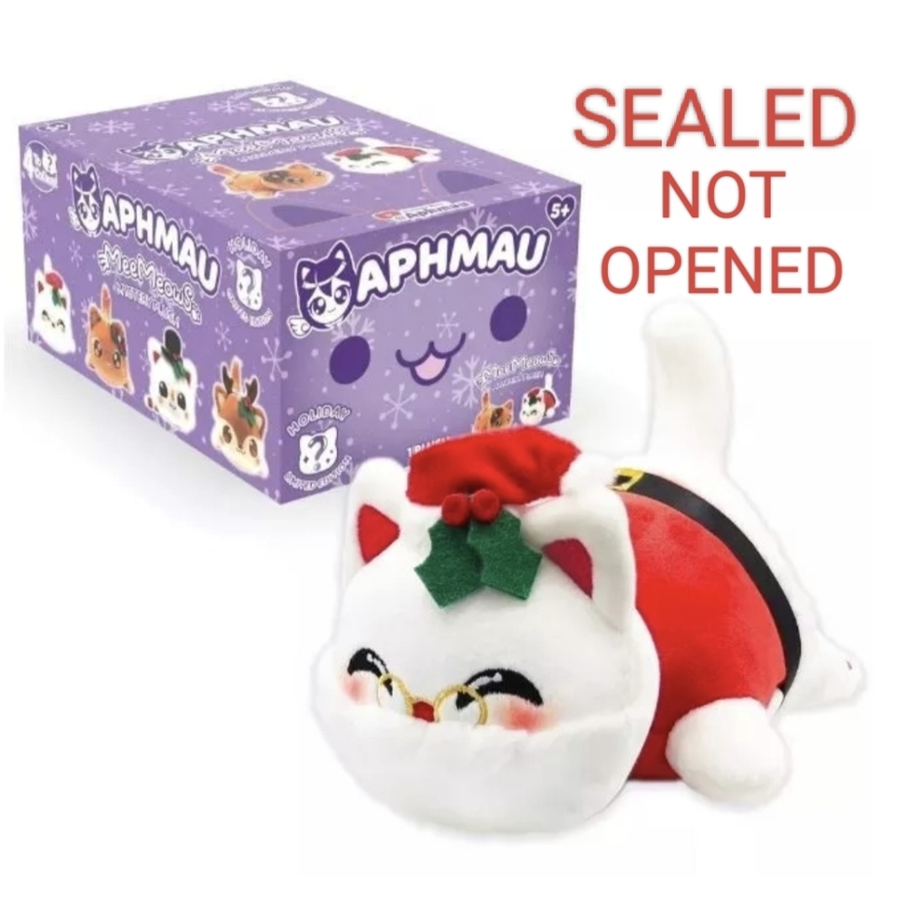 SEALED Aphmau MeeMeows SANTA 6" CHRISTMAS Plush Cat Kitten Toy Holiday NEW KITTY